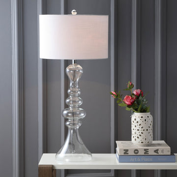 Madeline 35" Curved Glass LED Table Lamp - JONATHAN Y